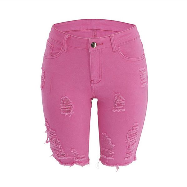 women's jeans super stretchy bermuda shorts five points pants women mom high waist tight ripped hole pink white denim knee-length, Blue
women's jeans super stretchy bermuda shorts five points pants women mom high waist tight ripped hole pink white denim knee-length, Blue