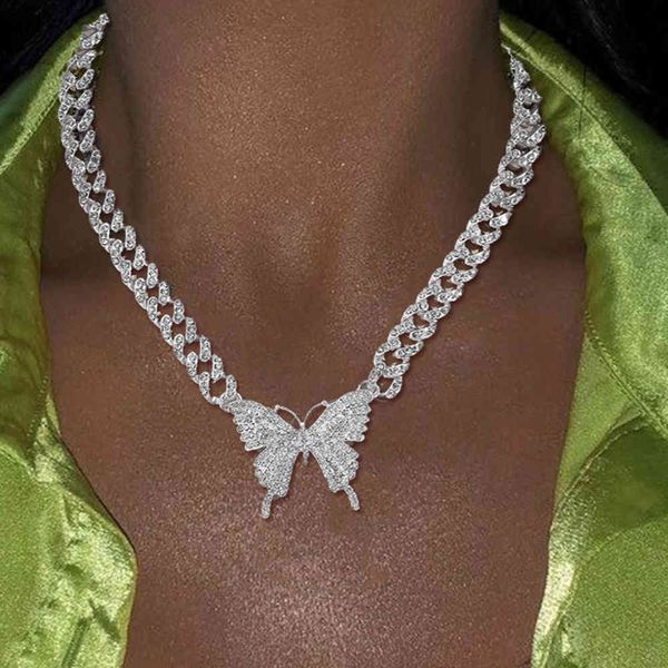 hip hop cuban link chain butterfly necklace iced out for women men miami rhinestone curb bling baguette punk choker neck thick x0509, Black
hip hop cuban link chain butterfly necklace iced out for women men miami rhinestone curb bling baguette punk choker neck thick x0509, Black
