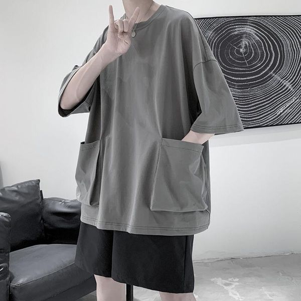 men's t-shirts summer cotton ins style short sleeve t-shirt loose korean pocket trend versatile personality 5-sleeve solid color clothe, White;black
men's t-shirts summer cotton ins style short sleeve t-shirt loose korean pocket trend versatile personality 5-sleeve solid color clothe, White;black