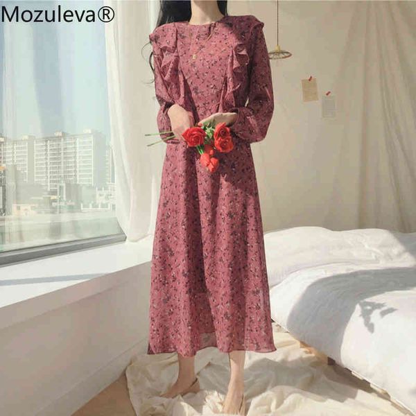 elegant o-neck chiffon women dress full sleeve ruffles loose spring female casual floral print long vestidos 210427, Black;gray
elegant o-neck chiffon women dress full sleeve ruffles loose spring female casual floral print long vestidos 210427, Black;gray