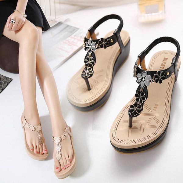 size 35-40 casual women's sandals dresses 2021 platform beach woman wedge shoe summer bohemian fashion flower female bead sandal, Black
size 35-40 casual women's sandals dresses 2021 platform beach woman wedge shoe summer bohemian fashion flower female bead sandal, Black