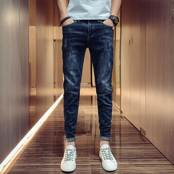 men's jeans 2021 brand autumn and winter business casual plush thickened men fashion elastic trend korean slim fit leggings, Blue
men's jeans 2021 brand autumn and winter business casual plush thickened men fashion elastic trend korean slim fit leggings, Blue