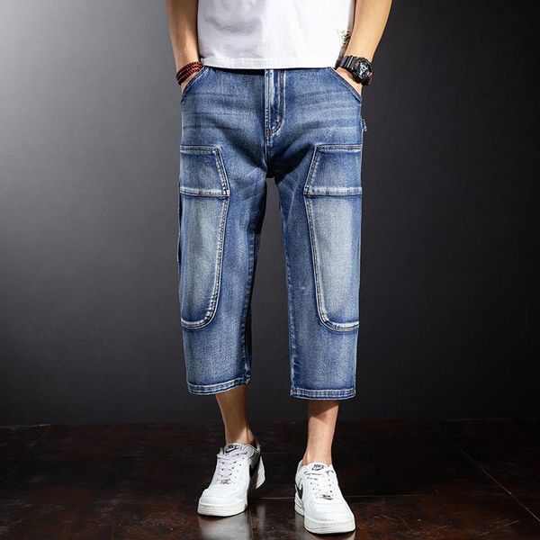 summer men's cropped jeans fashion loose hip hop tide denim pants plus size 44 patchwork trousers male man mens clothing, Blue
summer men's cropped jeans fashion loose hip hop tide denim pants plus size 44 patchwork trousers male man mens clothing, Blue