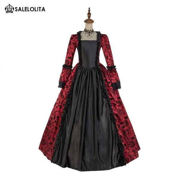 casual dresses renaissance wine red brocade gothic victorian dress halloween vampire queen ball gown theatre clothing, Black;gray
casual dresses renaissance wine red brocade gothic victorian dress halloween vampire queen ball gown theatre clothing, Black;gray