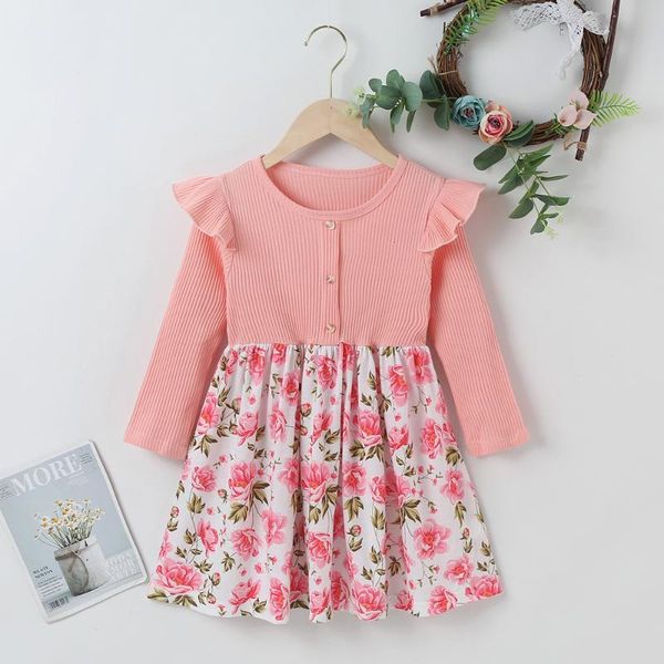 girl's dresses winter 2021 arrivals girls dress cotton long sleeve o neck patchwork print floral pink streetwear vestidos 18m-6t, Red;yellow
girl's dresses winter 2021 arrivals girls dress cotton long sleeve o neck patchwork print floral pink streetwear vestidos 18m-6t, Red;yellow