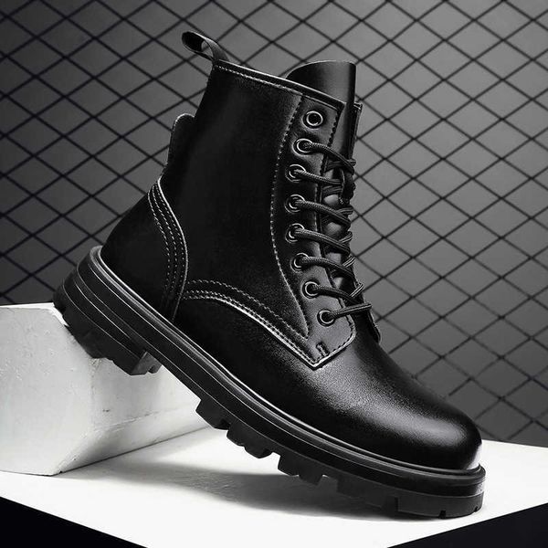autumn 2021 two-layer cowhide high rubber sole leisure fashion trend martin boots men, Black
autumn 2021 two-layer cowhide high rubber sole leisure fashion trend martin boots men, Black