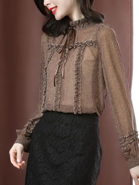 women's blouses & shirts korean fall spring vintage womens ruffled lantern long sleeve polka dot chiffon blouse , autumn woman 3xl bow, White
women's blouses & shirts korean fall spring vintage womens ruffled lantern long sleeve polka dot chiffon blouse , autumn woman 3xl bow, White