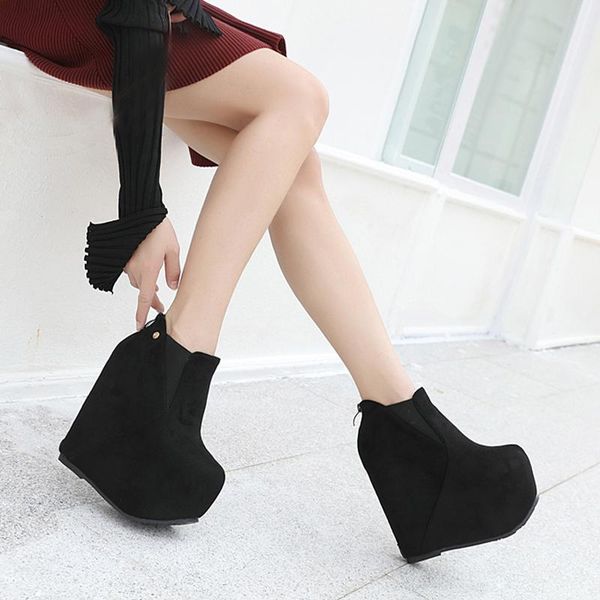 boots women shoes 16cm heel platform fall ankle black/red suede wedges ladies high heels
boots women shoes 16cm heel platform fall ankle black/red suede wedges ladies high heels