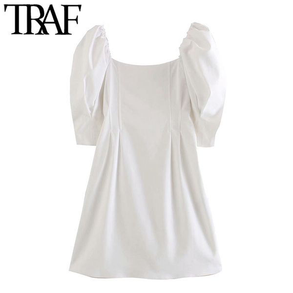 traf women elegant fashion puff sleeve mini dress vintage square collar back zipper female dresses vestidos mujer 210415, Black;gray
traf women elegant fashion puff sleeve mini dress vintage square collar back zipper female dresses vestidos mujer 210415, Black;gray