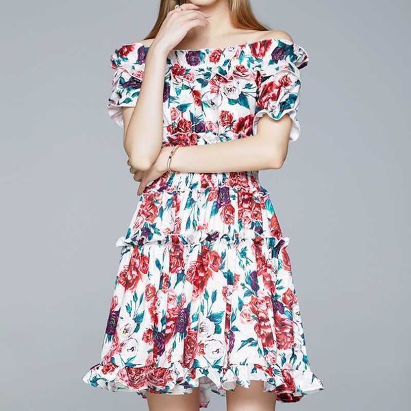 summer slash neck retro rose printing mini dress runway design ruffles sundress holiday beach 210526, Black;gray
summer slash neck retro rose printing mini dress runway design ruffles sundress holiday beach 210526, Black;gray
