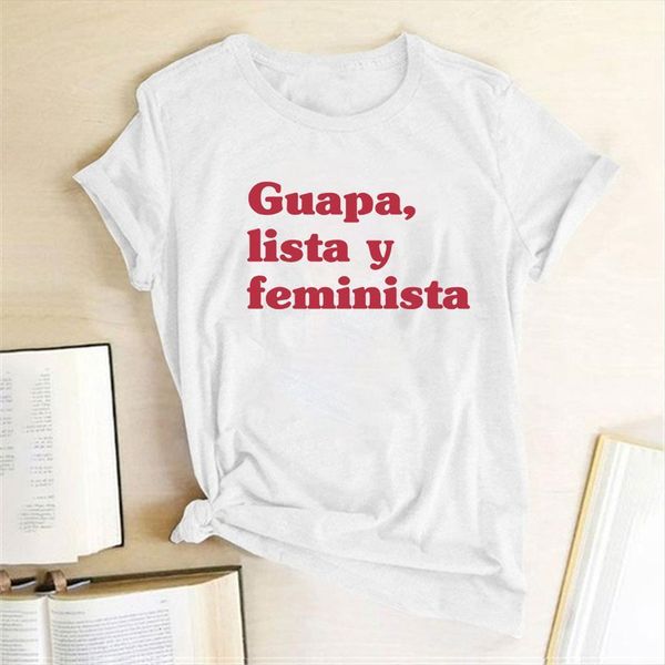 guapa lista y feminista letter women t shirt print short sleeve summer loose feminism woman shirts graphic tee femme, White
guapa lista y feminista letter women t shirt print short sleeve summer loose feminism woman shirts graphic tee femme, White