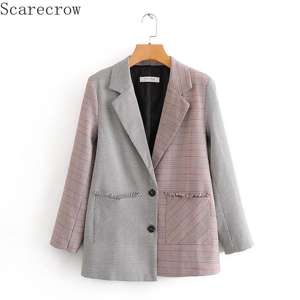 women color matching suit capable casual jacket blazer girls plaid office lady women's suits & blazers, White;black
women color matching suit capable casual jacket blazer girls plaid office lady women's suits & blazers, White;black