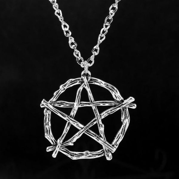 pendant necklaces movie evil force lucifer's mark necklace keychain pentagram accessories gift, Silver
pendant necklaces movie evil force lucifer's mark necklace keychain pentagram accessories gift, Silver