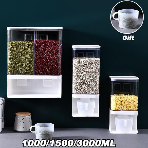 storage bottles & jars 1pc 1000/1500/3000ml wall-mounted plastic grain sealed tank moisture-proof food container kitchen cereal dispenser
storage bottles & jars 1pc 1000/1500/3000ml wall-mounted plastic grain sealed tank moisture-proof food container kitchen cereal dispenser