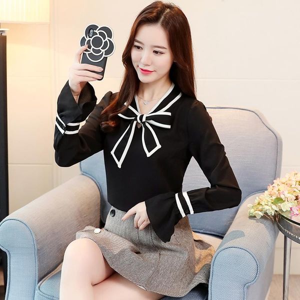 women's blouses & shirts spring women bowlt full sleeve chiffon large blouse shirt white black 6903
women's blouses & shirts spring women bowlt full sleeve chiffon large blouse shirt white black 6903