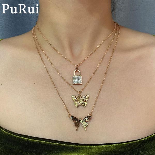 3pcs butterfly pedant necklace for women buling rhinestone lock choker long chains link girls sweet 2021 fashion pendant necklaces, Silver
3pcs butterfly pedant necklace for women buling rhinestone lock choker long chains link girls sweet 2021 fashion pendant necklaces, Silver