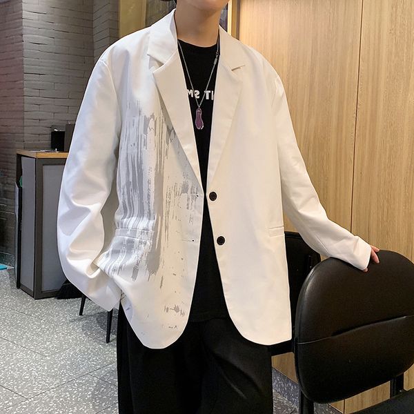 trend men's autumn casual no iron loose and versatile bla long sved suit coat, White;black
trend men's autumn casual no iron loose and versatile bla long sved suit coat, White;black