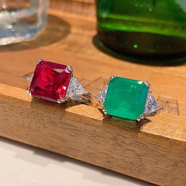 cluster rings vintage 925 sterling silver 12*12mm ruby emerald gemstone for women charms wedding party fine jewelry anniversary gift, Golden;silver
cluster rings vintage 925 sterling silver 12*12mm ruby emerald gemstone for women charms wedding party fine jewelry anniversary gift, Golden;silver