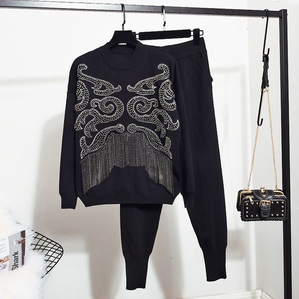 women's tracksuits autumn fashion beading tassel knitted sweater + casual little feet pants two piece set tracksuit outfits g527 l, Gray
women's tracksuits autumn fashion beading tassel knitted sweater + casual little feet pants two piece set tracksuit outfits g527 l, Gray