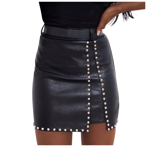 skirts elegant fashion rivets pu leather women mini pencil office lady solid color high waist slim bottoms, Black
skirts elegant fashion rivets pu leather women mini pencil office lady solid color high waist slim bottoms, Black
