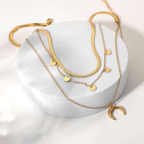 chains amaiyllis 14k gold multilayer snake bone moon stacked necklace pendant temperament round clavicle jewelry, Silver
chains amaiyllis 14k gold multilayer snake bone moon stacked necklace pendant temperament round clavicle jewelry, Silver