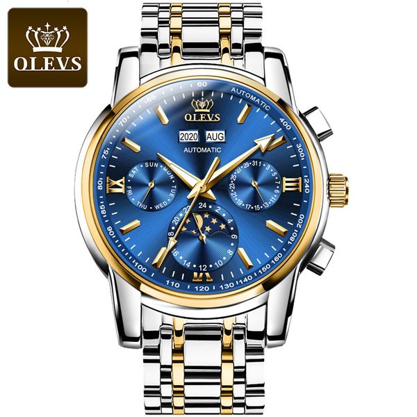 olevs 6633 men automatic mechanical clock brand luxury waterproof business calendar moon phase male clocks, Slivery;brown
olevs 6633 men automatic mechanical clock brand luxury waterproof business calendar moon phase male clocks, Slivery;brown