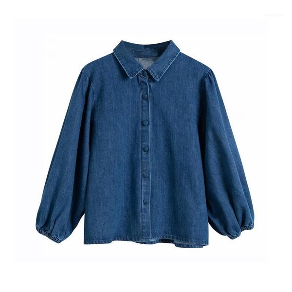 women's blouses & shirts 2021 srping women lantern sleeve denim vintage woman dark blue femme jean, White
women's blouses & shirts 2021 srping women lantern sleeve denim vintage woman dark blue femme jean, White