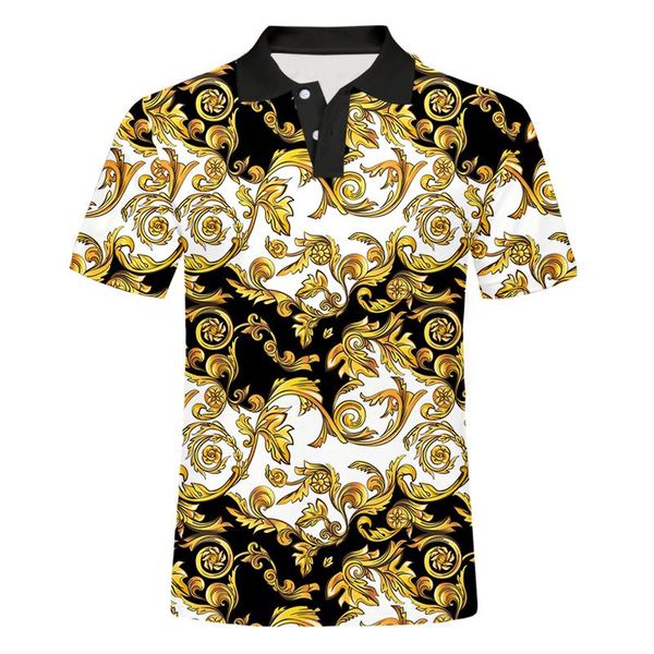 men's casual shirts luxury royal shirt men short sleeve golden floral printed baroque summer polos prom party drop ship, White;black
men's casual shirts luxury royal shirt men short sleeve golden floral printed baroque summer polos prom party drop ship, White;black