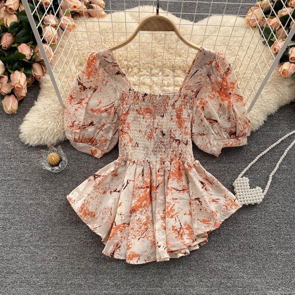women's t-shirt irregular ruffle elasticity slim all-match printing chiffon shirt female, White
women's t-shirt irregular ruffle elasticity slim all-match printing chiffon shirt female, White
