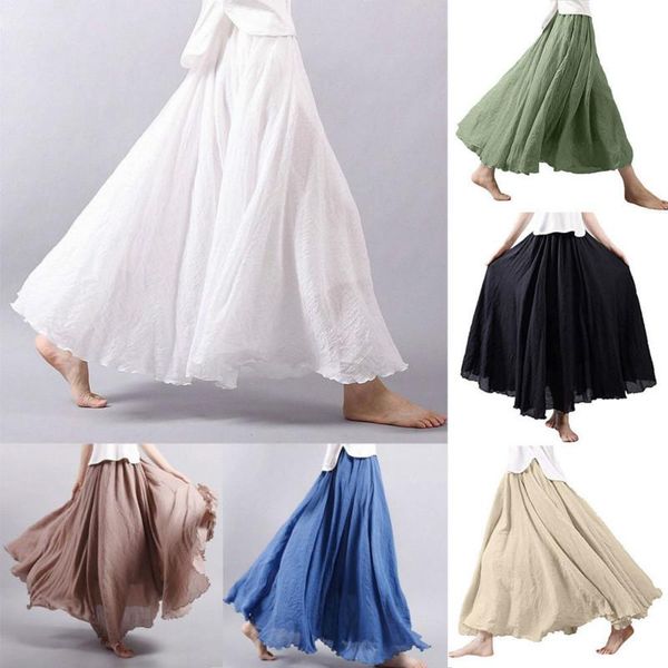 skirts 2021 fashion women cotton linen maxi long elastic waist pleated beach boho vintage summer, Black
skirts 2021 fashion women cotton linen maxi long elastic waist pleated beach boho vintage summer, Black