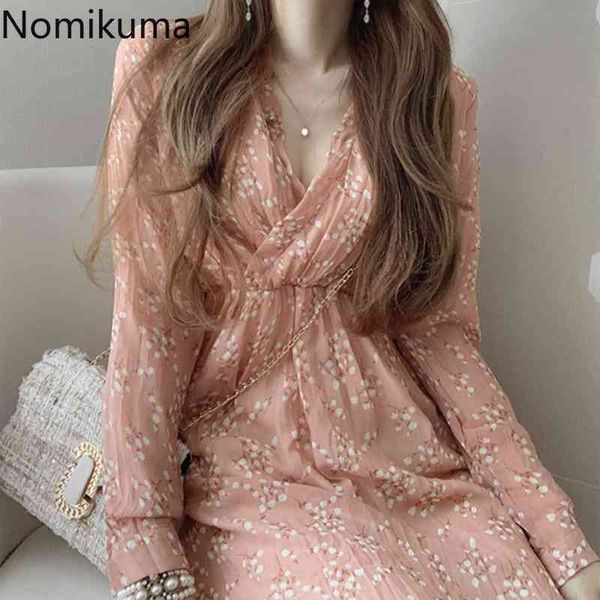 nomikuma elegant floral printed dress women v neck long sleeve high waist midi dresses robe female korean style vestidos mujer 210514, Black;gray
nomikuma elegant floral printed dress women v neck long sleeve high waist midi dresses robe female korean style vestidos mujer 210514, Black;gray