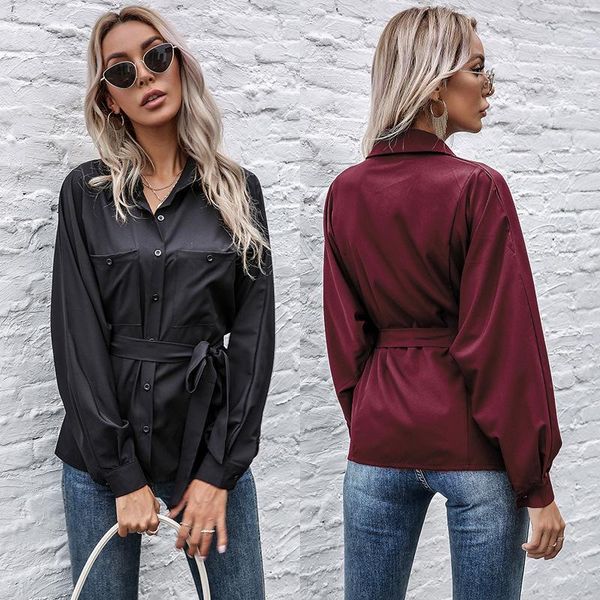 women's blouses & shirts solid women blouse elegant fashion office lady sashes slim bodycon turn-down collar batwing sleeve spring, White
women's blouses & shirts solid women blouse elegant fashion office lady sashes slim bodycon turn-down collar batwing sleeve spring, White