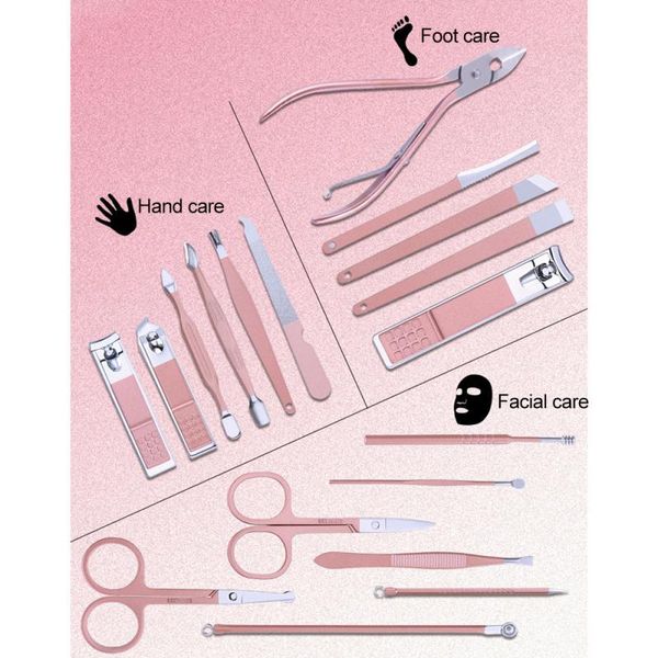 12/16/18pc fashion professional portable nail clippers stainless steel manicure multi-function rose gold set art kits
12/16/18pc fashion professional portable nail clippers stainless steel manicure multi-function rose gold set art kits