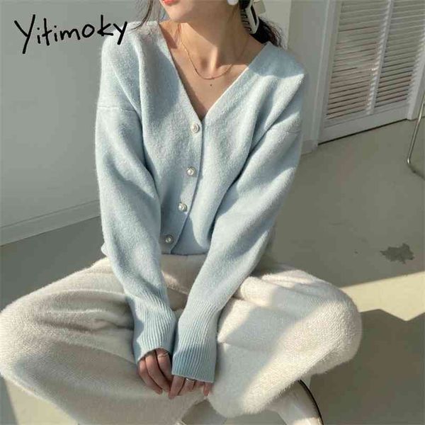 yitimoky cardigan women sweater fall korean fashion blue v-neck knitted lady clothes solid casual pink warm loose coat 210918, White;black
yitimoky cardigan women sweater fall korean fashion blue v-neck knitted lady clothes solid casual pink warm loose coat 210918, White;black