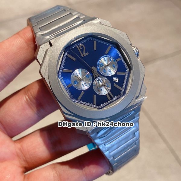 2 styles 41mm octo 103467 os quartz chronograph men's watch blue dial titanium steel case gents sport watches, Slivery;brown
2 styles 41mm octo 103467 os quartz chronograph men's watch blue dial titanium steel case gents sport watches, Slivery;brown