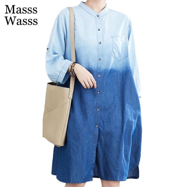casual dresses masss wasss korean 2021 designer womens blue gradient dress ladies denim vintage elegant clothing plus size, Black;gray
casual dresses masss wasss korean 2021 designer womens blue gradient dress ladies denim vintage elegant clothing plus size, Black;gray
