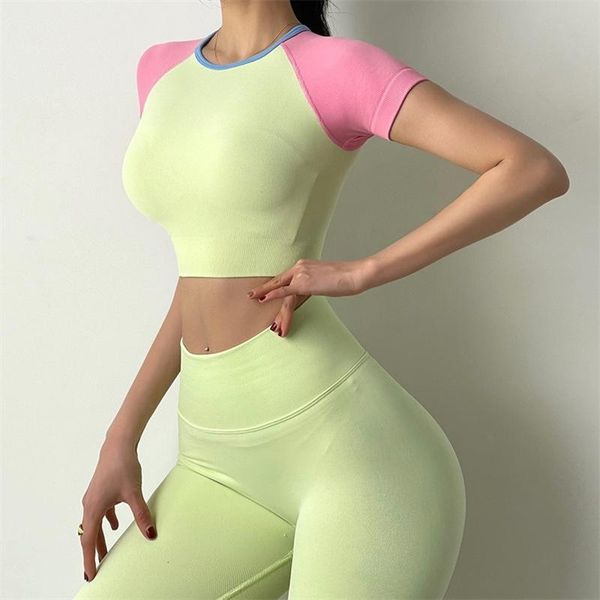 yoga outfit woman t-shirts short sleeve crop quick dry running fitness gym clothing sportswear
yoga outfit woman t-shirts short sleeve crop quick dry running fitness gym clothing sportswear