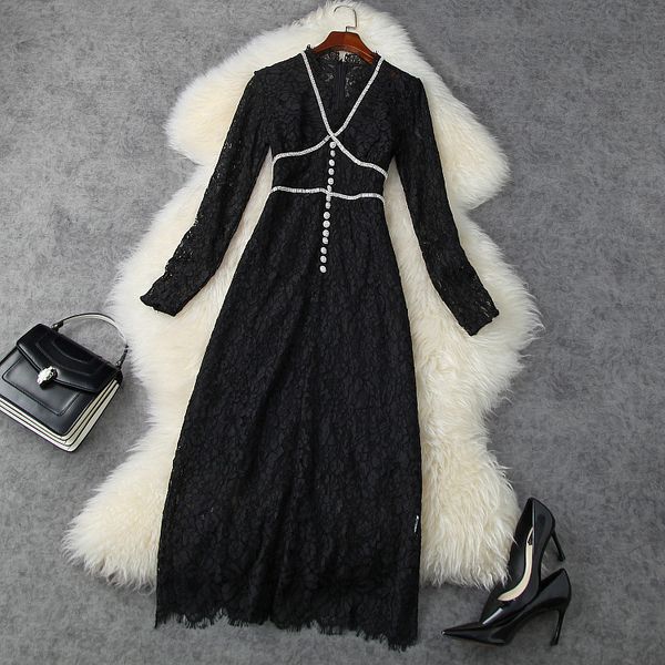 casual dresses spring long sleeve v neck white / black pure color lace panelled shine buttons mid-calf dress elegant ld1611710 uurs, Black;gray
casual dresses spring long sleeve v neck white / black pure color lace panelled shine buttons mid-calf dress elegant ld1611710 uurs, Black;gray