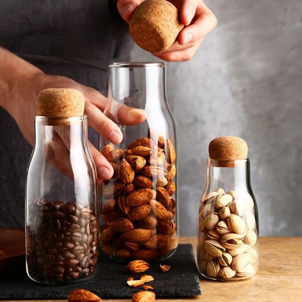 storage bottles & jars 150/300/600ml clear practical wood lid glass bottle bean coffe ser jar can household organizer
storage bottles & jars 150/300/600ml clear practical wood lid glass bottle bean coffe ser jar can household organizer