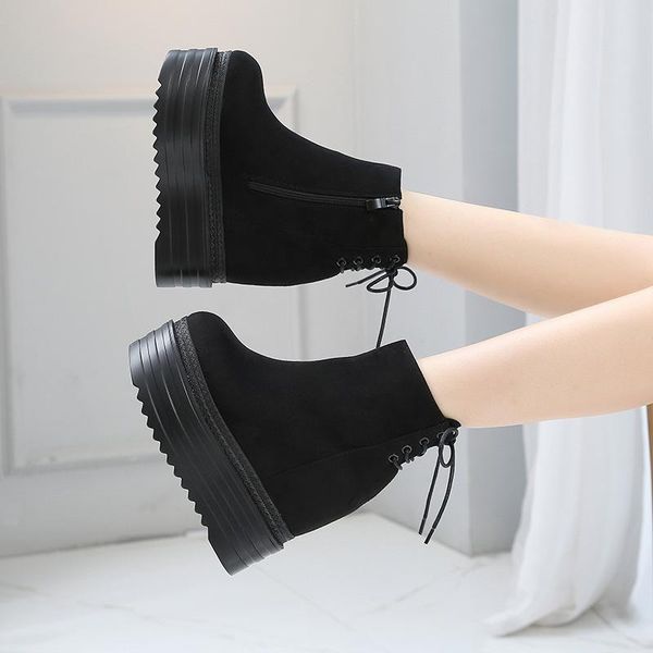boots autumn 13cm wedge increased within female muffin thick-soled short british wind womens ankle, Black
boots autumn 13cm wedge increased within female muffin thick-soled short british wind womens ankle, Black