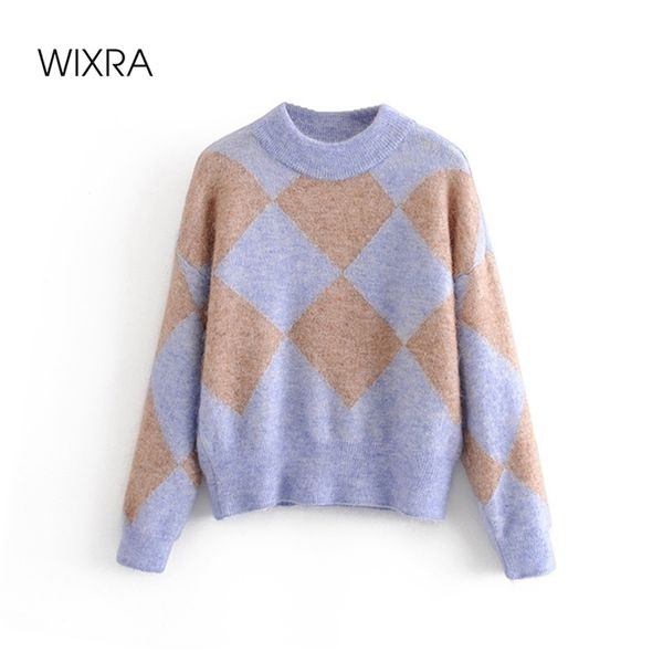 wixra knitted sweaters womens casual pullovers o-neck argyle jumper autumn winter trendy sueter mujer 210419, White;black
wixra knitted sweaters womens casual pullovers o-neck argyle jumper autumn winter trendy sueter mujer 210419, White;black