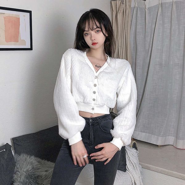 women's sweaters sweater amy way korean version pure color plush v-neck breasted autumn and winter temperament soft waxy versatile shor, White;black
women's sweaters sweater amy way korean version pure color plush v-neck breasted autumn and winter temperament soft waxy versatile shor, White;black
