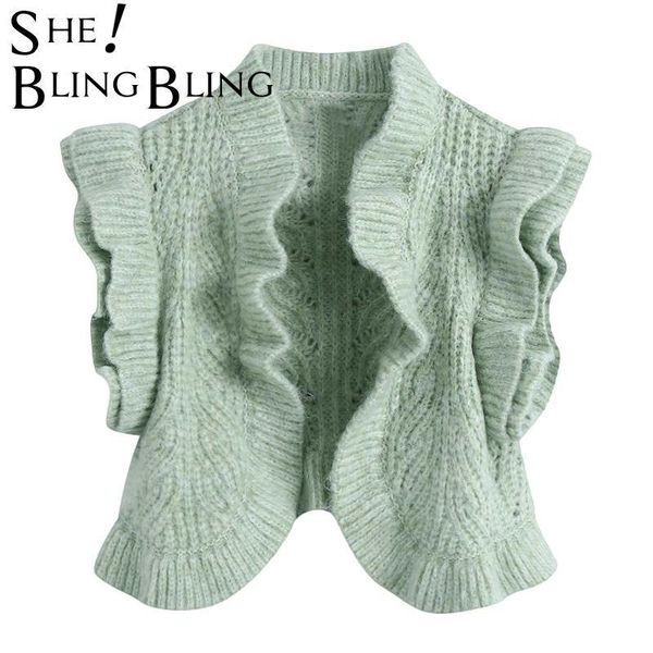 spring autumn short cardigan vest women casual sleeveless ruffles sweater clothes outwear 210523, White
spring autumn short cardigan vest women casual sleeveless ruffles sweater clothes outwear 210523, White