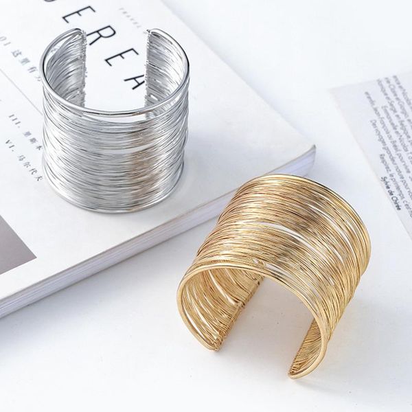 punk super wide gold silver color & bangle fashion women hyperbole wire open vintage female party jewelry, Black
punk super wide gold silver color & bangle fashion women hyperbole wire open vintage female party jewelry, Black