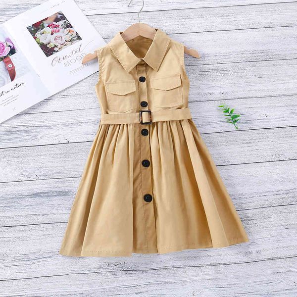 retro style girl dress with belt summer sleeveless lapel single-breasted tooling waist 210515, Red;yellow
retro style girl dress with belt summer sleeveless lapel single-breasted tooling waist 210515, Red;yellow