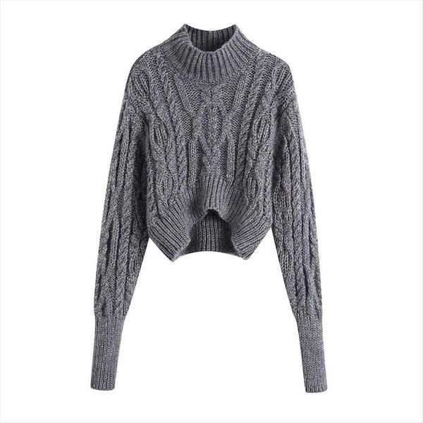 fall winter women cropped cable womens sweaters knit high neck warm thicken chic casual fashion pullover, White;black
fall winter women cropped cable womens sweaters knit high neck warm thicken chic casual fashion pullover, White;black