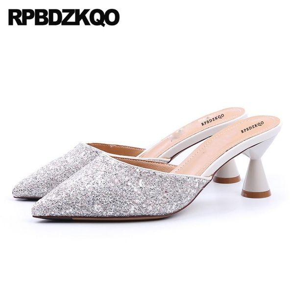 size 4 34 pointed toe ladies mules slipper shoes silver high heels sandals glitter sparkling bride thin scarpin pumps medium dress, Black
size 4 34 pointed toe ladies mules slipper shoes silver high heels sandals glitter sparkling bride thin scarpin pumps medium dress, Black