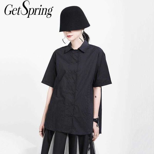 getspring women blouse drawstring irregular black white women's summer s asymmetry casual cotton fashion 210601
getspring women blouse drawstring irregular black white women's summer s asymmetry casual cotton fashion 210601
