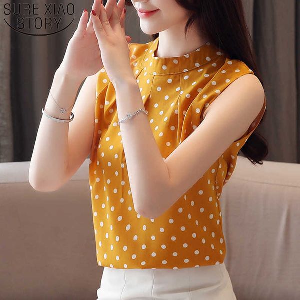 summer fashion elegant polka dot slim fit blouse women korean style stand collar sleeveless chiffon shirt women 8985 50 210527, White
summer fashion elegant polka dot slim fit blouse women korean style stand collar sleeveless chiffon shirt women 8985 50 210527, White