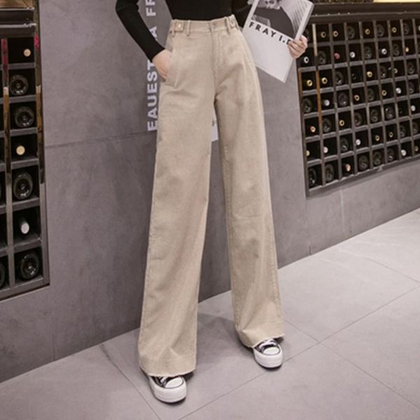 autumn winter 2021 casual trousers for women with high waist loose pants corduroy wide leg women's & capris, Black;white
autumn winter 2021 casual trousers for women with high waist loose pants corduroy wide leg women's & capris, Black;white